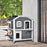 Solid Wood Cat Condos Pet House Water Proof Outdoor 2-Floor Villa, Grey