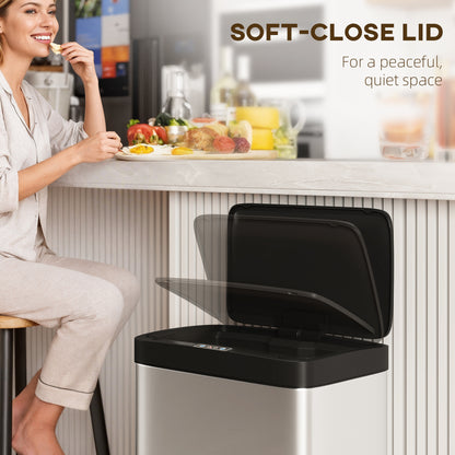 45L Sensor Bin, Stainless Steel Kitchen Bin with Automatic Close