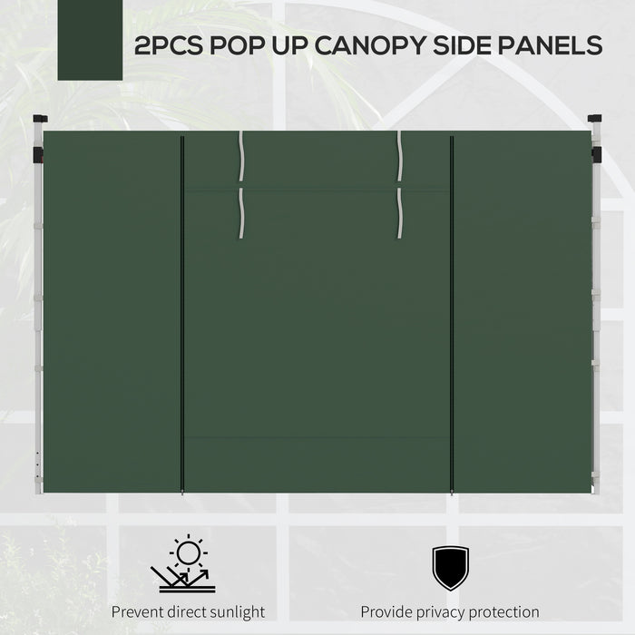 Gazebo Side Panels, 2 Pack Sides Replacement, for 3x3(m) or 3x6m Pop Up Gazebo, with Windows and Doors, Green