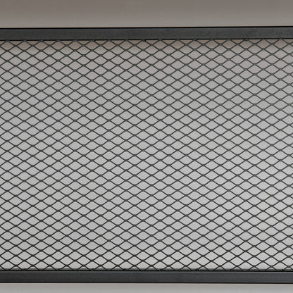 Wooden Computer Desk Study Standing Writing Table Workstation with Metal Frame, Brown