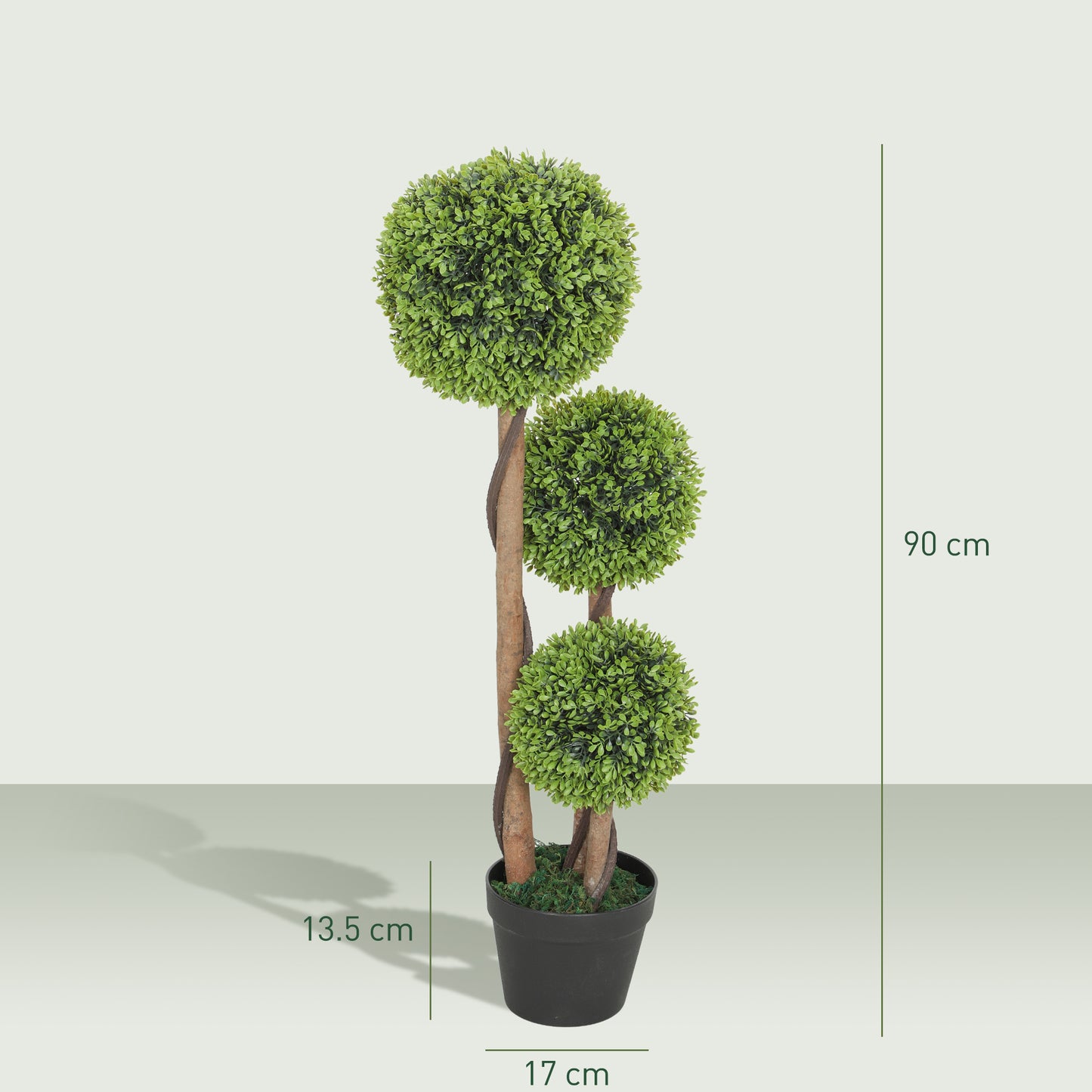 Set of 2 Artificial Topiary Balls Indoor Outdoor Faux Boxwood Balls