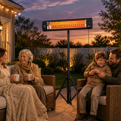 2500 W Electric Infrared Patio Heater, IP65 Garden Heater, Black