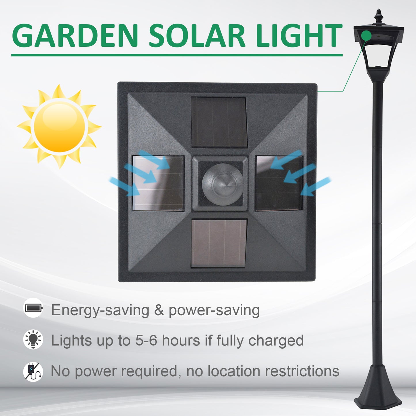 Outdoor Garden Solar Light with Base Freestanding Energy-saving Optical