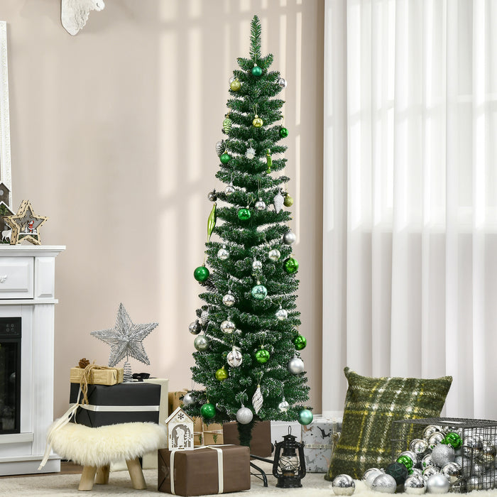 5.5FT Artificial Snow Dipped Christmas Tree Home Indoor Decoration Green