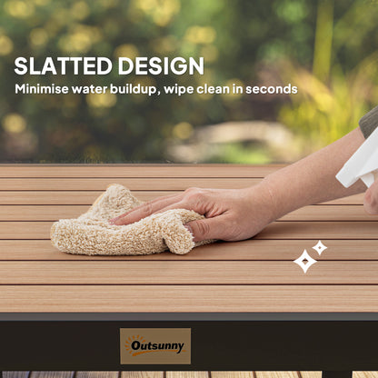 78 cm Garden Dining Table for 4, Square Outdoor Side Table, Natural