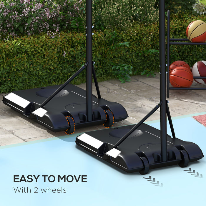 Adjustable Basketball Stand Net Set System with Wheels, 179-209cm