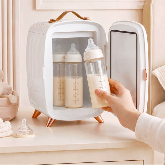 6L Skincare Mini Fridge with LED Mirror - White