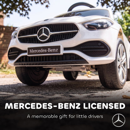 3 in 1 Licensed Mercedes-Benz Ride on Push Car with Canopy, White