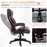 High Back Executive Office Chair 6- Point Vibration Massage Extra Padded Swivel Ergonomic Tilt Desk Seat, Brown