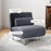 Single Folding 5 Position Convertible Sleeper Chair Charcoal Grey