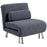 Single Folding 5 Position Convertible Sleeper Chair Charcoal Grey