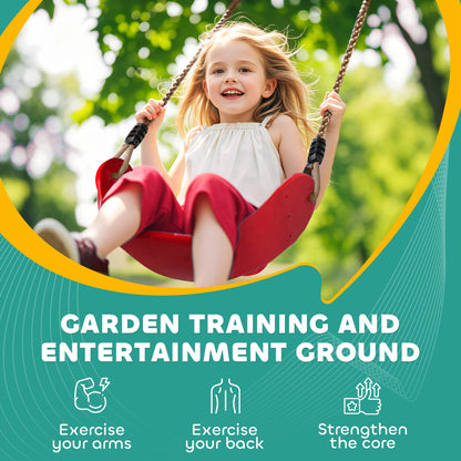 10 Piece Zip Line Kit for Kids, for Outdoor Garden, Multicolour