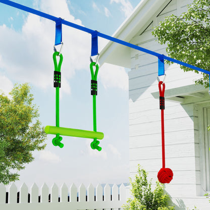 10 Piece Zip Line Kit for Kids, for Outdoor Garden, Multicolour