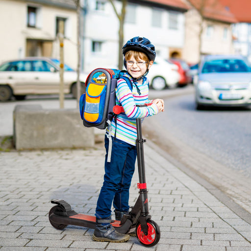 Folding Electric Scooter with Rear Wheel Brake, Red