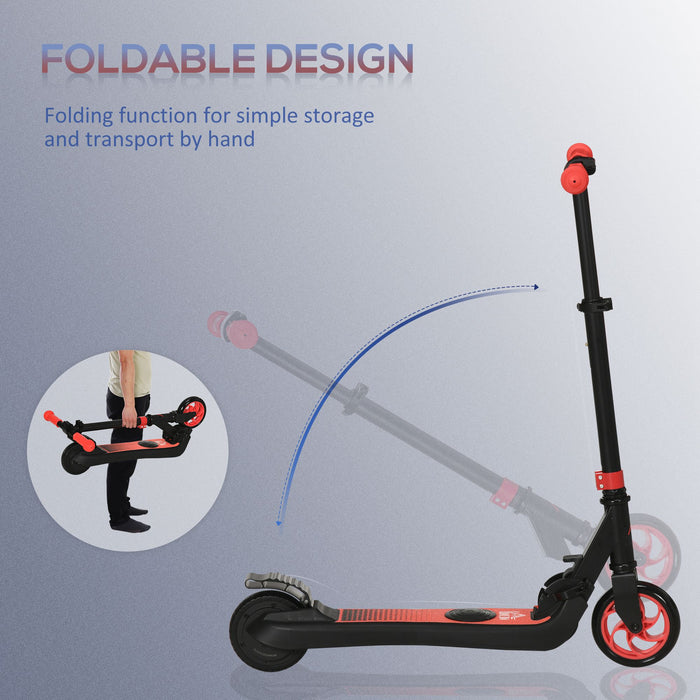 Folding Electric Scooter with Rear Wheel Brake, Red