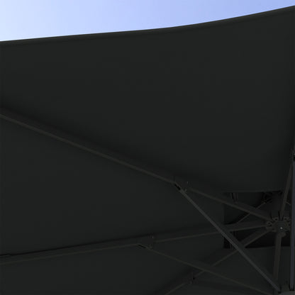 Garden Parasol, 3(m) Cantilever Parasol with Hydraulic Mechanism, Dual Vented Top, 8 Ribs, Cross Base, Grey