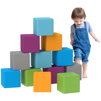 12 PCs Soft Play Blocks Soft Foam Toy Grey