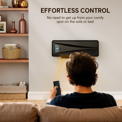 2000W Ceramic Electric Heater with Fan, Wall Heater, Black