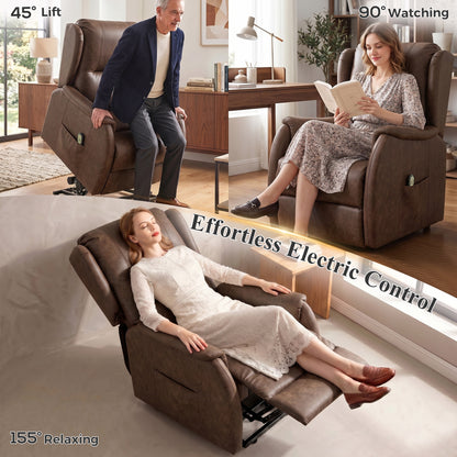 Power Lift Recliner Chair Dual Motor, Brown