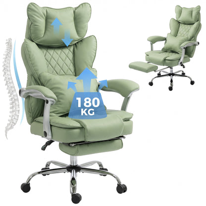 Big and Tall Office Chair with Lumbar Support, Light Green