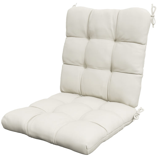 Outdoor Garden Seat Cushion with Backrest, Cream White