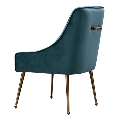 Mason Dining Chair Peacock - Brushed Gold Legs