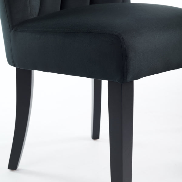 Set of 2 Hatfield Dining Chairs - Black Velvet