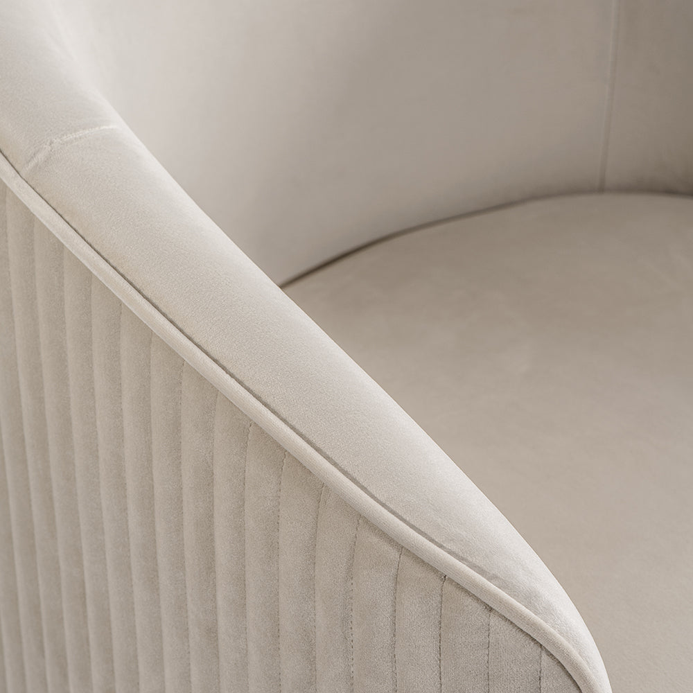 Ella Dining Chair - Chalk - Silver Base