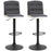 Bar stool Set of 2 Armless Adjustable Height Upholstered Bar Chair with Swivel Seat, Grey