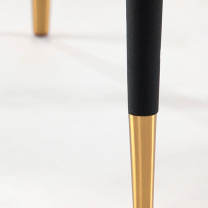 Sophia Dining Chair - Black - Brass Caps
