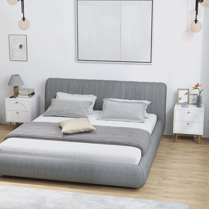 2-Piece Bedside Tables Set with 2 Drawers for Bedroom, White