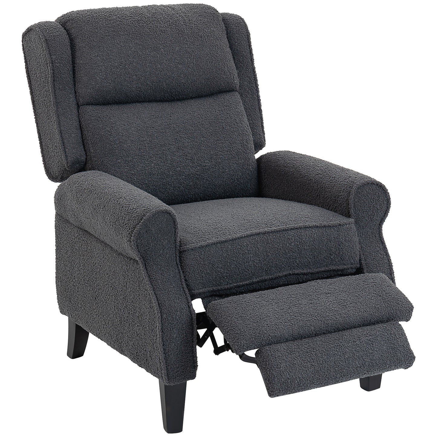 Recliner Armchair, Fabric Recliner Chair, Charcoal Grey