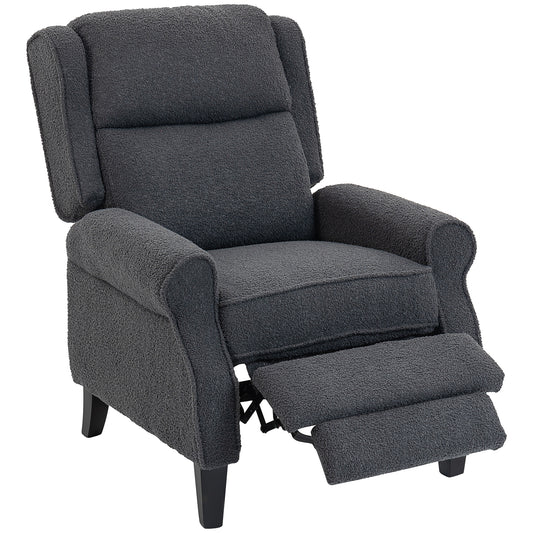 Recliner Armchair, Fabric Recliner Chair, Charcoal Grey