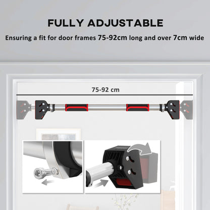 Pull Up Bar Doorway, No Screws Chin Up Bar, Adjustable Length (75-92cm) for Home Gym Workout, Max Load 200kg