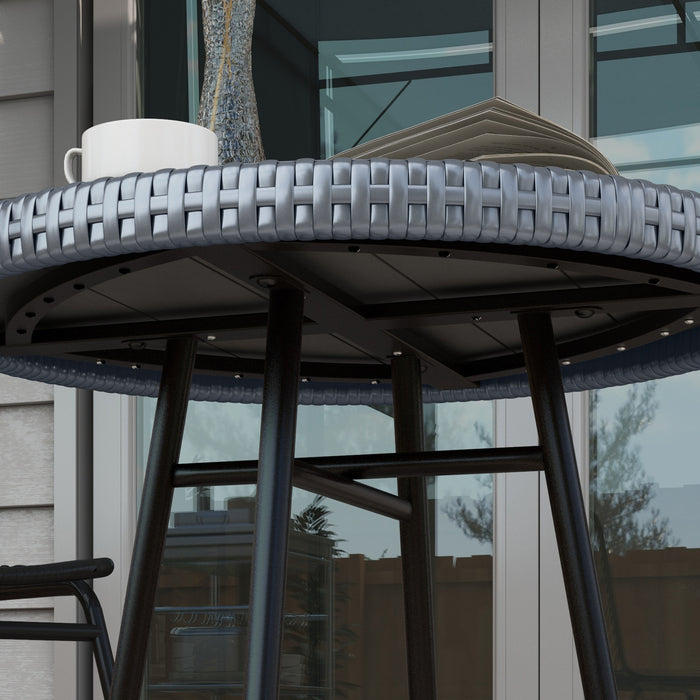 PE Rattan Side Table Grey