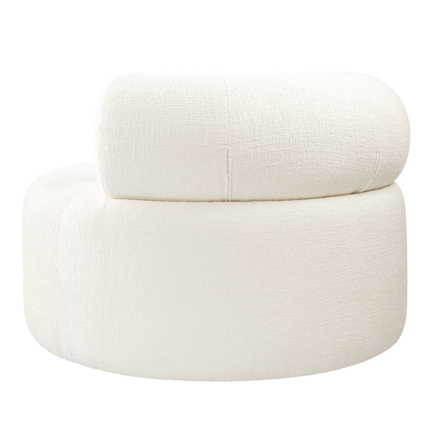 Rolls Swivel Chair Ivory Chenille