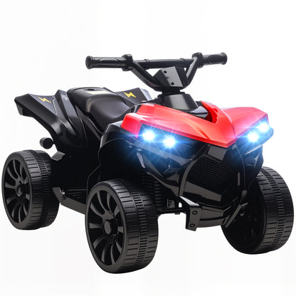 6V Electric Ride on Car, Kids ATV 4 Wheeler with Music and LED Headlights, Indoor Outdoor Toy Car for Ages 3-8 Years Boys and Girls, Red