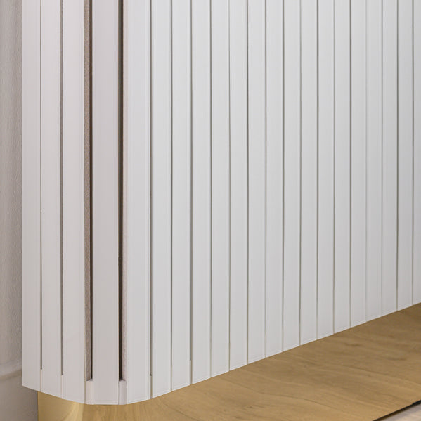 Anastasia White Glass Radiator Cover - Brass
