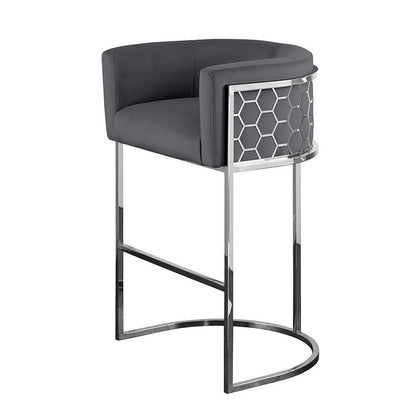 Alveare Counter Stool Silver - Smoke