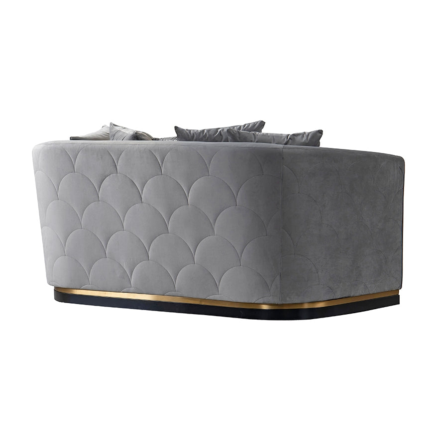 Pino Two Seat Sofa - Dove Grey - Brass Base