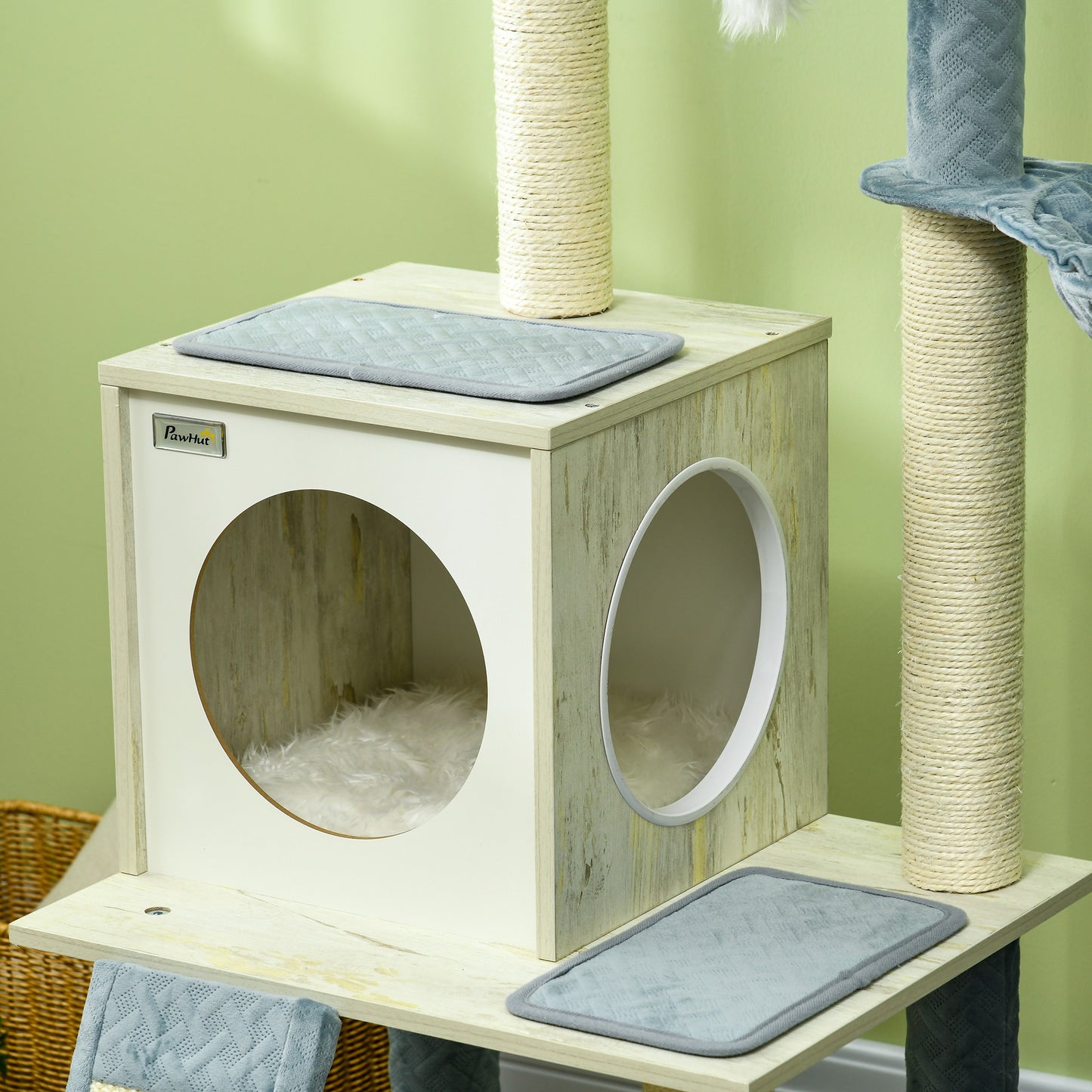 114cm Cat Tree for Indoor Cats, with Scratching Posts, hammock, Bed, House