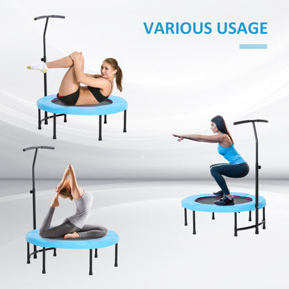 40" Mini Trampoline, Rebounder Jumper w/ Adjustable Handle, Blue
