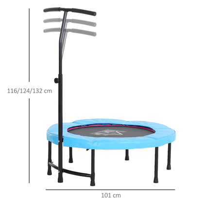 40" Mini Trampoline, Rebounder Jumper w/ Adjustable Handle, Blue