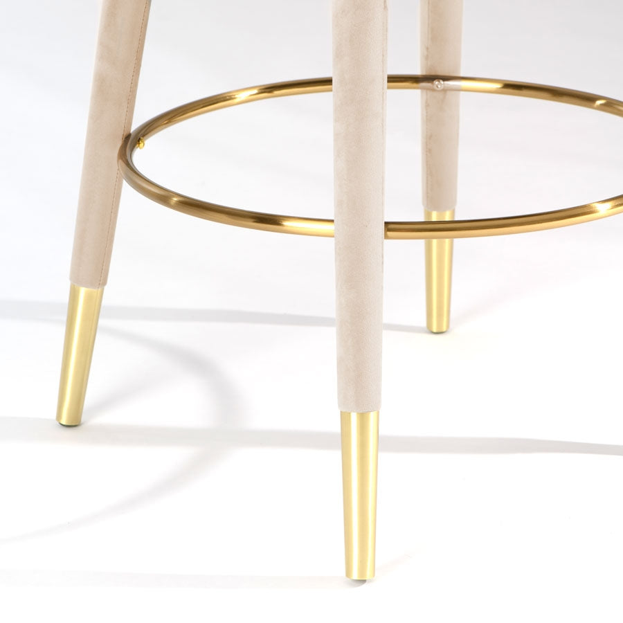 Bellucci Counter stool - Chalk - Brass Caps