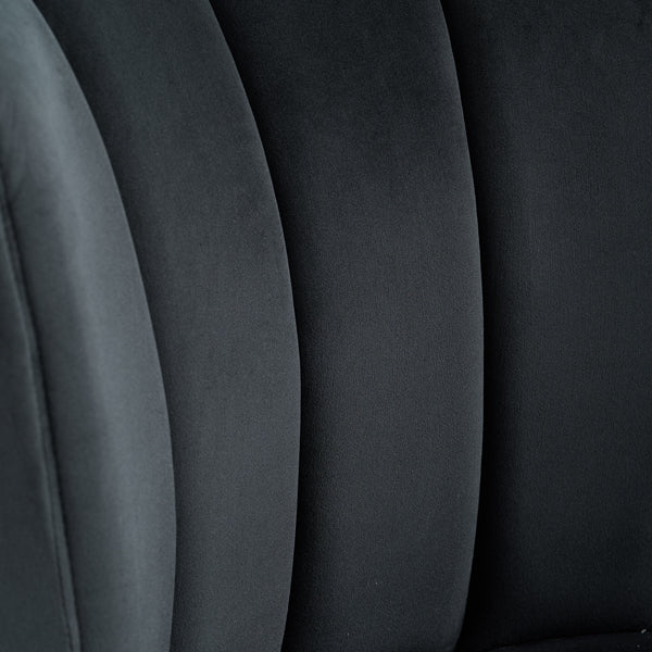 Set of 2 Hatfield Dining Chairs - Black Velvet