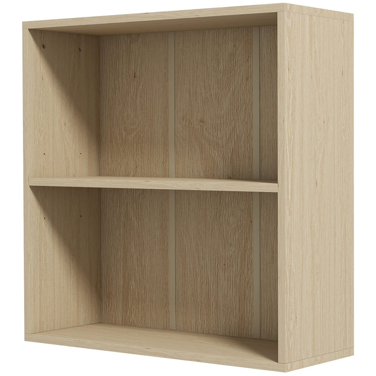 Bookshelf Display Storage Shelf with 2 Compartments for Study Natural