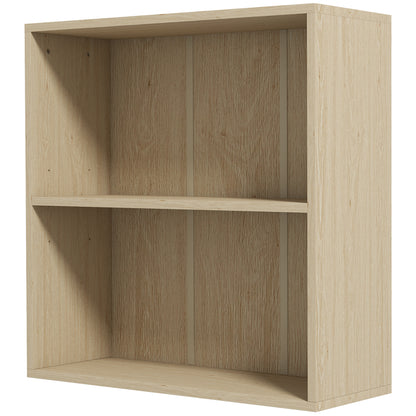 Bookshelf Display Storage Shelf with 2 Compartments for Study Natural