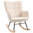 Wingback Rocking Chair for Nursing, Berber Fleece Nursery Glider Rocker, Modern Armchair for Living Room, Beige