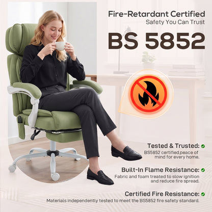 Vibration Massage Office Chair w/ Heat Reclining Function, Lime Green