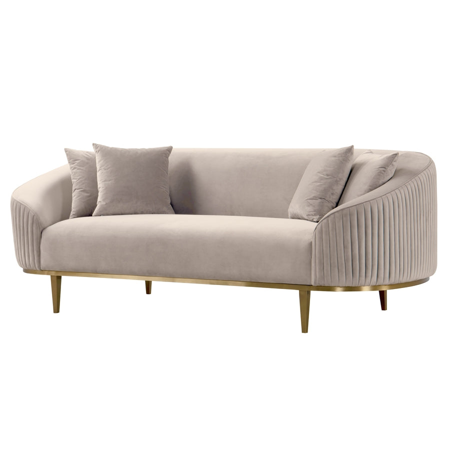 Ella Three Seat Sofa - Chalk - Brass Base